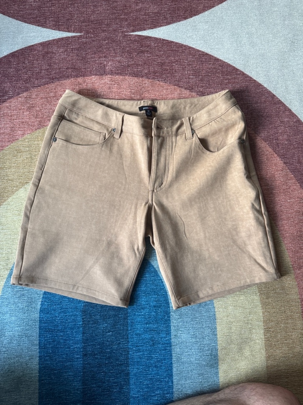 Men's Flat Front Stretch Shorts - Tan